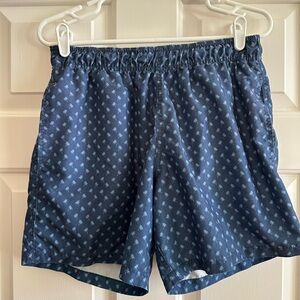 Slate And Stone Men’s Blue Palm Tree Swim Shorts Size Large